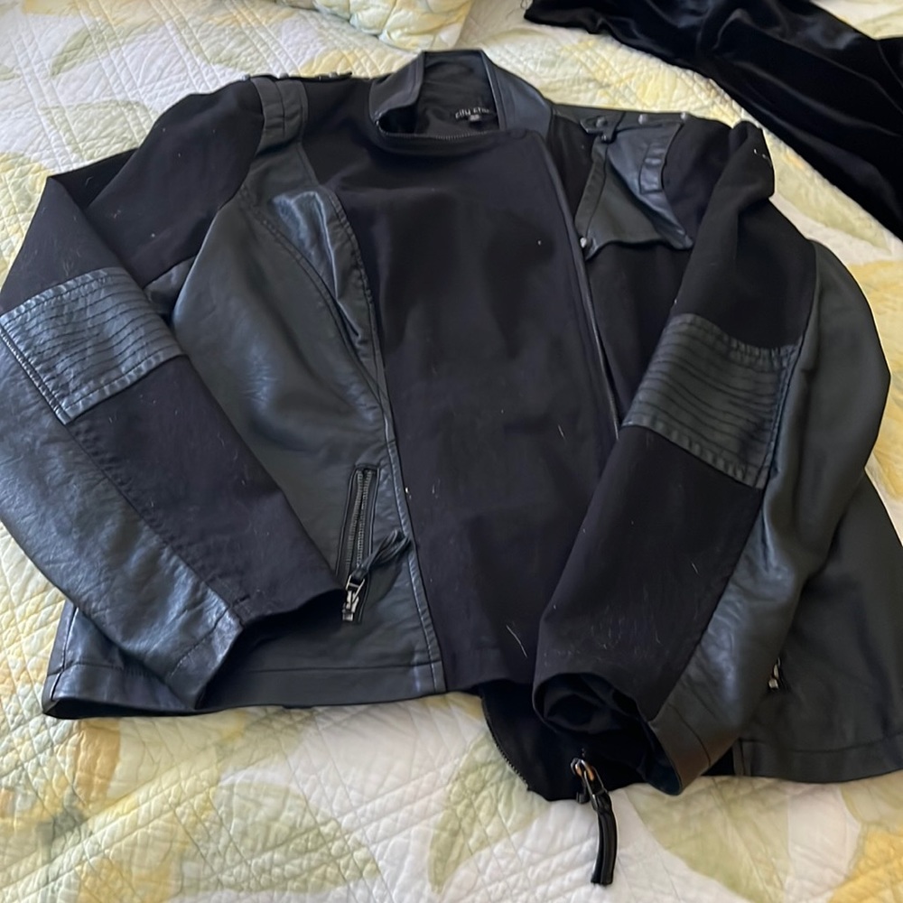 City chic moto mixed media jacket SZ 16